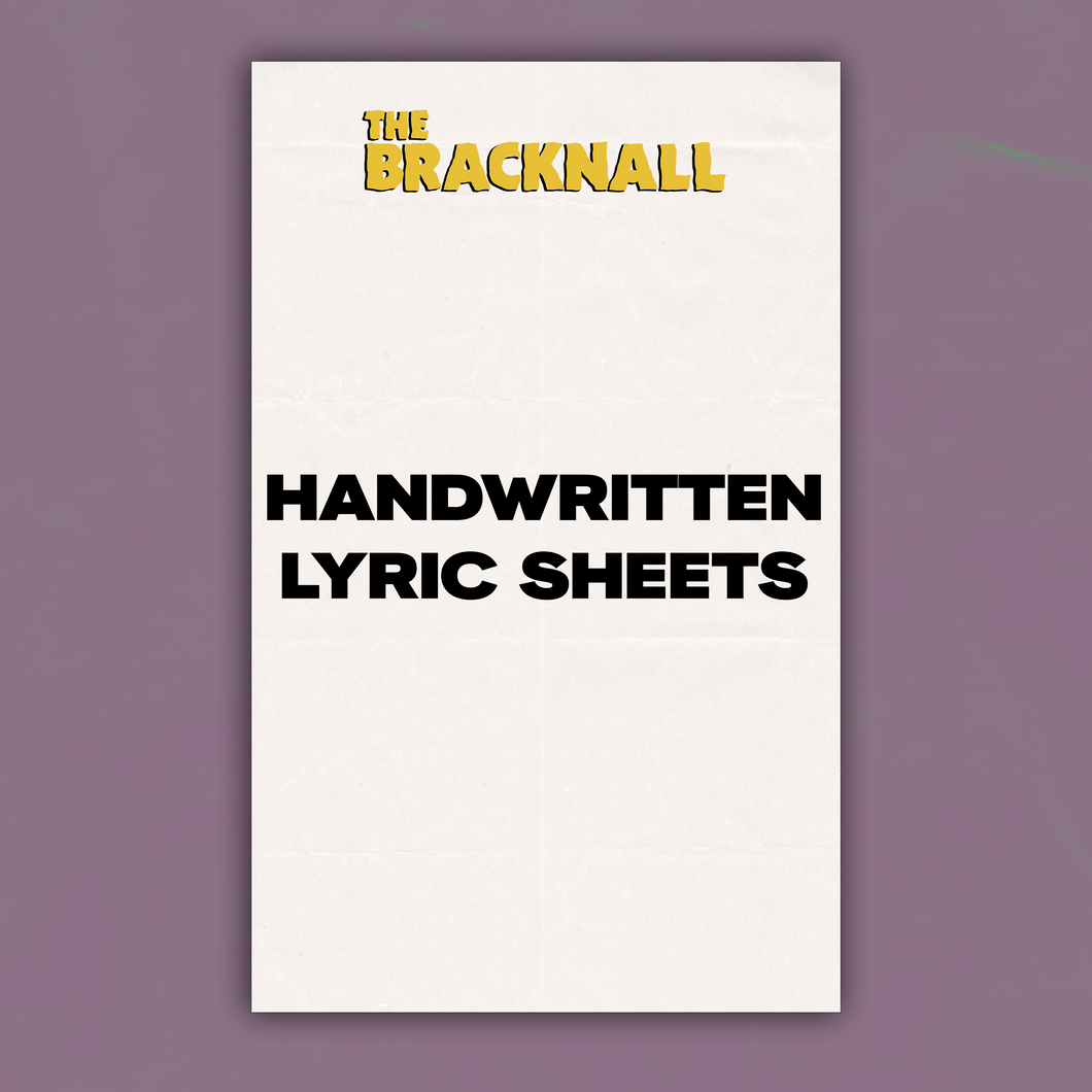 HANDWRITTEN LYRIC SHEET